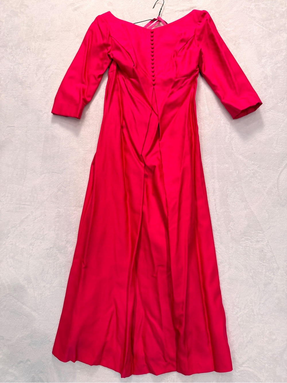 Elegant Hot Pink Long Sleeve Maxi Dress